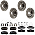 KIT-073024-5375 Front and Rear Brake Disc and Pad Kit, Plain Surface, 5 Lugs, Front-320.04 mm/Rear-330 mm, Front-Ceramic/Rear-Semi-Metallic