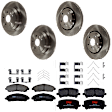 2016 Honda Pilot - 8-Piece Kit Front and Rear Brake Disc and Pad Kit, Plain Surface, 5 Lugs, Front-Ceramic/Rear-Semi-Metallic, 3.5L 6Cyl,  Includes (4) Brake Disc and (2) Brake Pad Set