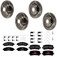 KIT-073024-5378 Front and Rear Brake Disc and Pad Kit, Plain Surface, 5 Lugs, Front-320.04 mm/Rear-330 mm, Front-Ceramic/Rear-Semi-Metallic