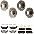 KIT-073024-5447 Front and Rear Brake Disc and Pad Kit, Plain Surface, 6 Lugs, Front-314.96 mm/Rear-311.91 mm, Front-Ceramic/Rear-Semi-Metallic