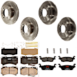 KIT-073024-5449 4-Wheel Set Front and Rear Brake Disc and Pad Kit, Plain Surface 6 Lugs Front-314.96 mm/Rear-311.91 mm Ceramic, Includes (4) Brake Disc and (2) Brake Pad Set