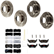 KIT-073024-5450 Front and Rear Brake Disc and Pad Kit, Plain Surface, 6 Lugs, Front-314.96 mm/Rear-311.91 mm, Front-Semi-Metallic/Rear-Ceramic