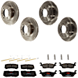 KIT-073024-5451 4-Wheel Set Front and Rear Brake Disc and Pad Kit, Plain Surface 6 Lugs Front-314.96 mm/Rear-311.91 mm Ceramic, Includes (4) Brake Disc and (2) Brake Pad Set