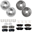 KIT-073024-5458 4-Wheel Set Brake Disc and Pad Kit, Plain Surface 4 Lugs Front-256.03 mm/Rear-261.87 mm Ceramic, Includes (4) Brake Disc and (2) Brake Pad Set