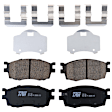 KIT-073024-5460 4-Wheel Set Brake Disc and Pad Kit, Plain Surface 4 Lugs Front-256.03 mm/Rear-261.87 mm Ceramic, Includes (4) Brake Disc and (2) Brake Pad Set