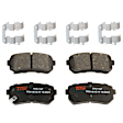 KIT-073024-5460 4-Wheel Set Brake Disc and Pad Kit, Plain Surface 4 Lugs Front-256.03 mm/Rear-261.87 mm Ceramic, Includes (4) Brake Disc and (2) Brake Pad Set