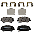 KIT-073024-5466 4-Wheel Set Front and Rear Brake Disc and Pad Kit, Plain Surface 4 Lugs Front-256.03 mm/Rear-261.87 mm Ceramic, Includes (4) Brake Disc and (2) Brake Pad Set