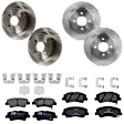 KIT-073024-5467 4-Wheel Set Front and Rear Brake Disc and Pad Kit, Plain Surface 4 Lugs Front-256.03 mm/Rear-261.87 mm Ceramic, Includes (4) Brake Disc and (2) Brake Pad Set