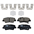 KIT-073024-5467 4-Wheel Set Front and Rear Brake Disc and Pad Kit, Plain Surface 4 Lugs Front-256.03 mm/Rear-261.87 mm Ceramic, Includes (4) Brake Disc and (2) Brake Pad Set