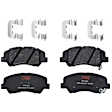 KIT-073024-5467 4-Wheel Set Front and Rear Brake Disc and Pad Kit, Plain Surface 4 Lugs Front-256.03 mm/Rear-261.87 mm Ceramic, Includes (4) Brake Disc and (2) Brake Pad Set