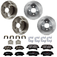 2017 Hyundai Accent - 4-Wheel Set Front and Rear Brake Disc and Pad Kit, Plain Surface, 4 Lugs, Front-256.03 mm/Rear-261.87 mm, Ceramic, 1.6L 4Cyl, Includes (4) Disc and (2) Pad Set