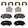 2017 Hyundai Accent - 4-Wheel Set Front and Rear Brake Disc and Pad Kit, Plain Surface, 4 Lugs, Front-256.03 mm/Rear-261.87 mm, Ceramic, 1.6L 4Cyl, Includes (4) Disc and (2) Pad Set