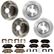 KIT-073024-5475 4-Wheel Set Front and Rear Brake Disc and Pad Kit, Plain Surface 4 Lugs Front-279.91 mm/Rear-261.87 mm Ceramic, Includes (4) Brake Disc and (2) Brake Pad Set