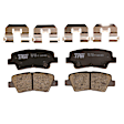 KIT-073024-5475 4-Wheel Set Front and Rear Brake Disc and Pad Kit, Plain Surface 4 Lugs Front-279.91 mm/Rear-261.87 mm Ceramic, Includes (4) Brake Disc and (2) Brake Pad Set