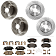 KIT-073024-5476 4-Wheel Set Front and Rear Brake Disc and Pad Kit, Plain Surface 4 Lugs Front-279.91 mm/Rear-261.87 mm Ceramic, Includes (4) Brake Disc and (2) Brake Pad Set
