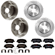 2018 Kia Rio - 4-Wheel Set Front and Rear Brake Disc and Pad Kit, Plain Surface, 4 Lugs, Front-279.91 mm/Rear-261.87 mm, Ceramic, 1.6L 4Cyl, Includes (4) Disc and (2) Pad Set