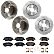 KIT-073024-5478 4-Wheel Set Front and Rear Brake Disc and Pad Kit, Plain Surface 4 Lugs Front-279.91 mm/Rear-261.87 mm Ceramic, Includes (4) Brake Disc and (2) Brake Pad Set