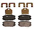 KIT-073024-5491 4-Wheel Set Front and Rear Brake Disc and Pad Kit, Plain Surface 5 Lugs Front-303.02 mm/Rear-282.96 mm Ceramic, Includes (4) Brake Disc and (2) Brake Pad Set