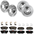 KIT-073024-5492 4-Wheel Set Front and Rear Brake Disc and Pad Kit, Plain Surface 5 Lugs Front-303.02 mm/Rear-282.96 mm Ceramic, Includes (4) Brake Disc and (2) Brake Pad Set