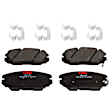 KIT-073024-5492 4-Wheel Set Front and Rear Brake Disc and Pad Kit, Plain Surface 5 Lugs Front-303.02 mm/Rear-282.96 mm Ceramic, Includes (4) Brake Disc and (2) Brake Pad Set