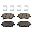 KIT-073024-5501 4-Wheel Set Front and Rear Brake Disc and Pad Kit, Plain Surface 5 Lugs Ceramic - Front, Semi-Metallic - Rear, Includes (4) Disc and (2) Pad Set