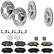 KIT-073024-5503 4-Wheel Set Front and Rear Brake Disc and Pad Kit, Plain Surface 5 Lugs Ceramic - Front, Semi-Metallic - Rear, Includes (4) Disc and (2) Pad Set