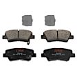 KIT-073024-5504 4-Wheel Set Front and Rear Brake Disc and Pad Kit, Plain Surface 5 Lugs Ceramic - Front, Semi-Metallic - Rear, Includes (4) Disc and (2) Pad Set