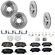 KIT-073024-5509 4-Wheel Set Front and Rear Brake Disc and Pad Kit, Plain Surface, 5 Lugs, Ceramic - Front, Semi-Metallic - Rear, Includes (4) Disc and (2) Pad Set