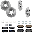 KIT-073024-5510 4-Wheel Set Front and Rear Brake Disc and Pad Kit, Plain Surface, 5 Lugs, Ceramic - Front, Semi-Metallic - Rear, Includes (4) Disc and (2) Pad Set