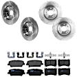 KIT-073024-5612 Front and Rear Brake Disc and Pad Kit, Plain Surface, 5 Lugs, Front-329.95 mm/Rear-313.94 mm, Front-Semi-Metallic/Rear-Ceramic