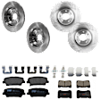 KIT-073024-5614 Front and Rear Brake Disc and Pad Kit, Plain Surface, 5 Lugs, Front-329.95 mm/Rear-313.94 mm, Front-Semi-Metallic/Rear-Ceramic