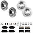 KIT-073024-5620 Front and Rear Brake Disc and Pad Kit, Plain Surface, 5 Lugs, Front-329.95 mm/Rear-313.94 mm, Front-Semi-Metallic/Rear-Ceramic