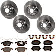 KIT-073024-565 4-Wheel Set Front and Rear Brake Disc and Pad Kit, Plain Surface 5 Lugs Front-311.91 mm/Rear-281.94 mm Ceramic, Includes (4) Brake Disc and (2) Brake Pad Set