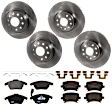 KIT-073024-566 Front and Rear Brake Disc and Pad Kit, Plain Surface, 5 Lugs, Front-311.91 mm/Rear-281.94 mm, Front-Semi-Metallic/Rear-Ceramic