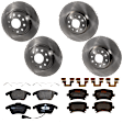 KIT-073024-567 Front and Rear Brake Disc and Pad Kit, Plain Surface, 5 Lugs, Front-311.91 mm/Rear-281.94 mm, Front-Semi-Metallic/Rear-Ceramic
