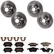 KIT-073024-568 Front and Rear Brake Disc and Pad Kit, Plain Surface, 5 Lugs, Front-311.91 mm/Rear-281.94 mm, Front-Semi-Metallic/Rear-Ceramic