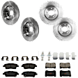 KIT-073024-5698 4-Wheel Set Front and Rear Brake Disc and Pad Kit, Plain Surface 5 Lugs Front-329.95 mm/Rear-313.94 mm Semi-metallic, Includes (4) Disc and (2) Pad Set