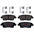 KIT-073024-5704 4-Wheel Set Front and Rear Brake Disc and Pad Kit, Plain Surface 5 Lugs Front-329.95 mm/Rear-313.94 mm Semi-metallic, Includes (4) Disc and (2) Pad Set