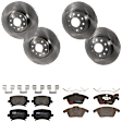 KIT-073024-572 Front and Rear Brake Disc and Pad Kit, Plain Surface, 5 Lugs, Front-311.91 mm/Rear-281.94 mm, Front-Ceramic/Rear-Semi-Metallic