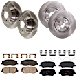 KIT-073024-5738 4-Wheel Set Front and Rear Brake Disc and Pad Kit, Plain Surface 5 Lugs Front-320.04 mm/Rear-302.01 mm Ceramic, Includes (4) Brake Disc and (2) Brake Pad Set