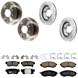 KIT-073024-5751 4-Wheel Set Front and Rear Brake Disc and Pad Kit, Plain Surface 4 Lugs Front-257.05 mm/Rear-261.87 mm Ceramic, Includes (4) Brake Disc and (2) Brake Pad Set