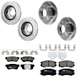 KIT-073024-5780 4-Wheel Set Front and Rear Brake Disc and Pad Kit, Plain Surface 5 Lugs Front-279.91 mm/Rear-261.87 mm Ceramic, Includes (4) Disc and (2) Pad Set