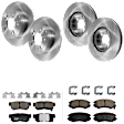 KIT-073024-5799 4-Wheel Set Front and Rear Brake Disc and Pad Kit, Plain Surface 5 Lugs Front-299.97 mm/Rear-282.96 mm Ceramic, Includes (4) Brake Disc and (2) Brake Pad Set