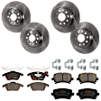 KIT-073024-579 Front and Rear Brake Disc and Pad Kit, Plain Surface, 5 Lugs, Front-311.91 mm/Rear-281.94 mm, Front-Ceramic/Rear-Semi-Metallic
