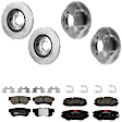 KIT-073024-5814 4-Wheel Set Front and Rear Brake Disc and Pad Kit, Plain Surface 5 Lugs Front-279.91 mm/Rear-261.87 mm Ceramic, Includes (4) Disc and (2) Pad Set