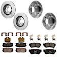 KIT-073024-5816 4-Wheel Set Front and Rear Brake Disc and Pad Kit, Plain Surface 5 Lugs Front-279.91 mm/Rear-261.87 mm Ceramic, Includes (4) Disc and (2) Pad Set