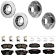 KIT-073024-5817 4-Wheel Set Front and Rear Brake Disc and Pad Kit, Plain Surface 5 Lugs Front-279.91 mm/Rear-261.87 mm Ceramic, Includes (4) Disc and (2) Pad Set