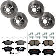 KIT-073024-581 4-Wheel Set Front and Rear Brake Disc and Pad Kit, Plain Surface 5 Lugs Front-311.91 mm/Rear-281.94 mm Semi-metallic, Includes (4) Brake Disc and (2) Brake Pad Set