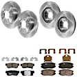 KIT-073024-5831 4-Wheel Set Front and Rear Brake Disc and Pad Kit, Plain Surface 5 Lugs Front-299.97 mm/Rear-282.96 mm Ceramic, Includes (4) Brake Disc and (2) Brake Pad Set