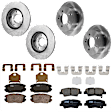 KIT-073024-5850 4-Wheel Set Front and Rear Brake Disc and Pad Kit, Plain Surface 5 Lugs Front-279.91 mm/Rear-261.87 mm Ceramic, Includes (4) Disc and (2) Pad Set